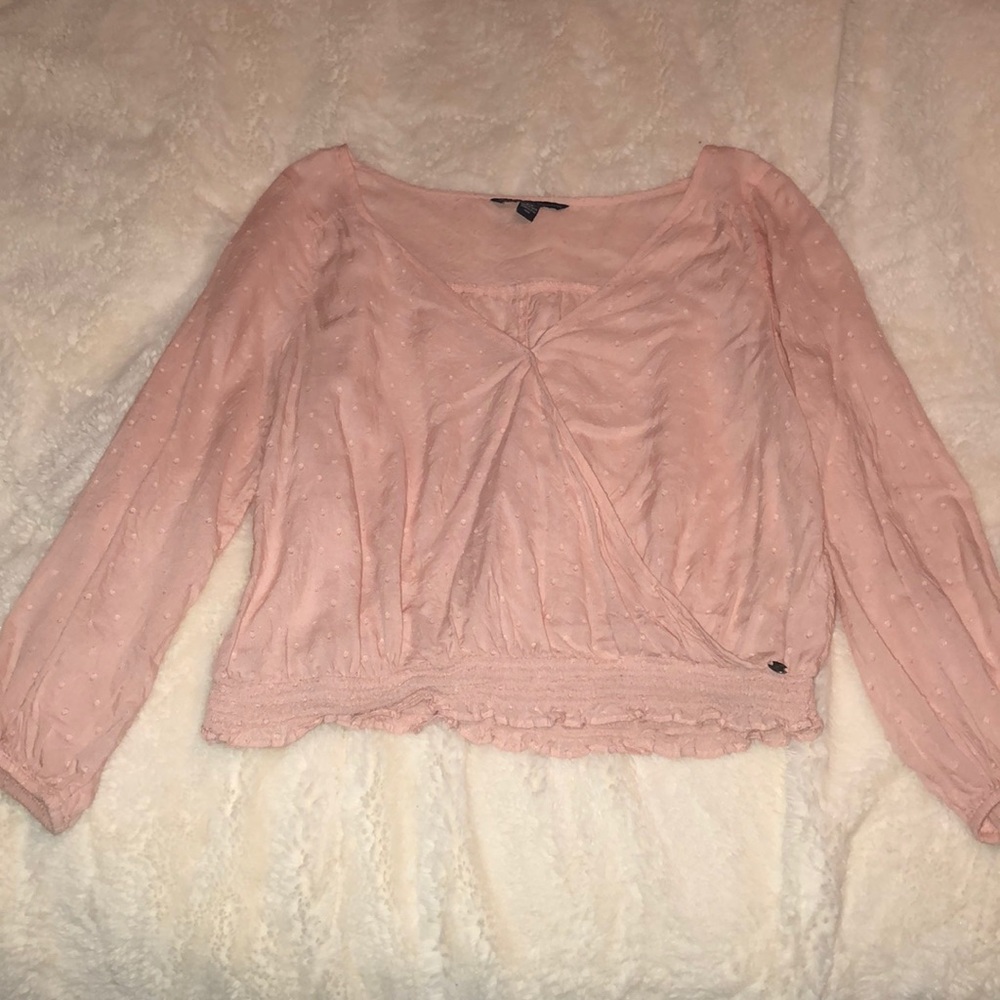 Long sleeve blush blouse
